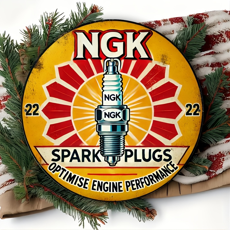 NGK Spark Plug Metal Tin Sign, - đánh giá và giá Vintage Collectible Plates