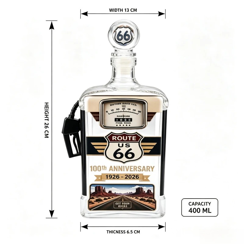 US Route 66 Glass Whiskey Deca - đánh giá và giá Vintage Collectible Liquor Bottles