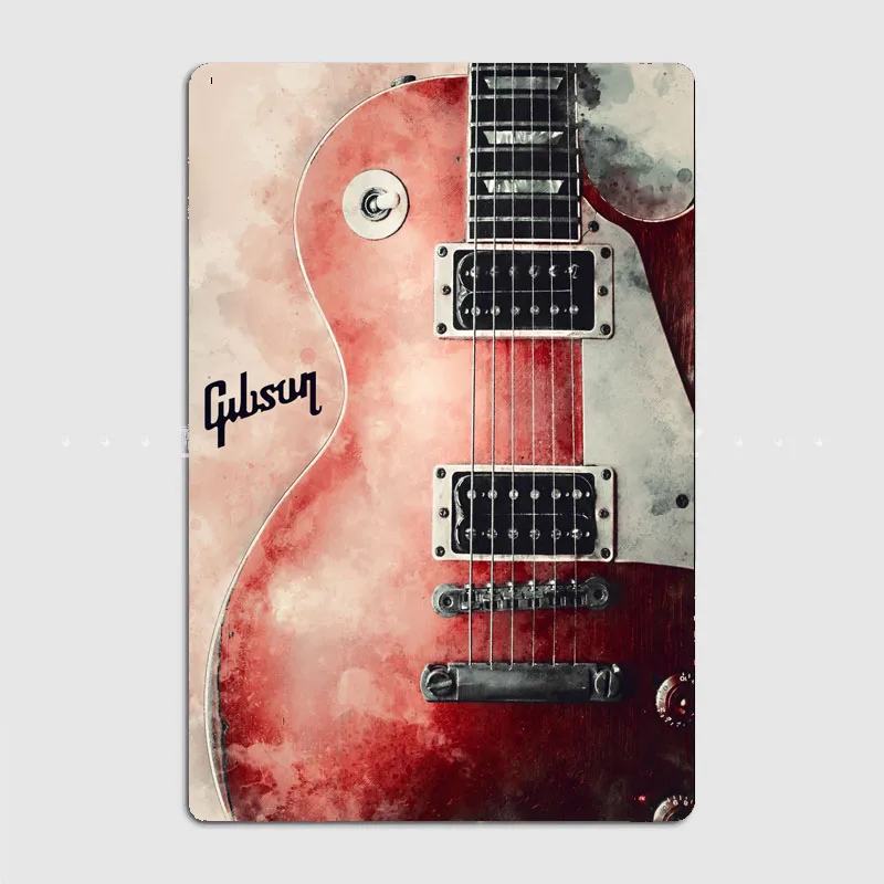 HD Tin Sign Gibson Electric Gu - đánh giá và giá Vintage Collectible Plates